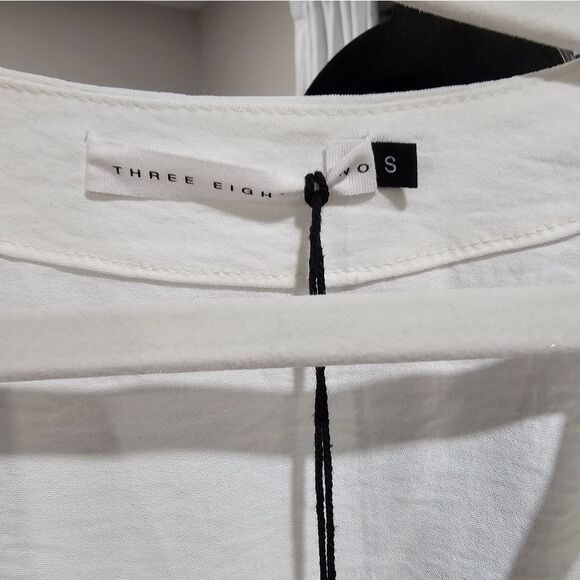 Three Eight Two White Blouse with Tie Front and Relaxed style - Picture 3 of 3